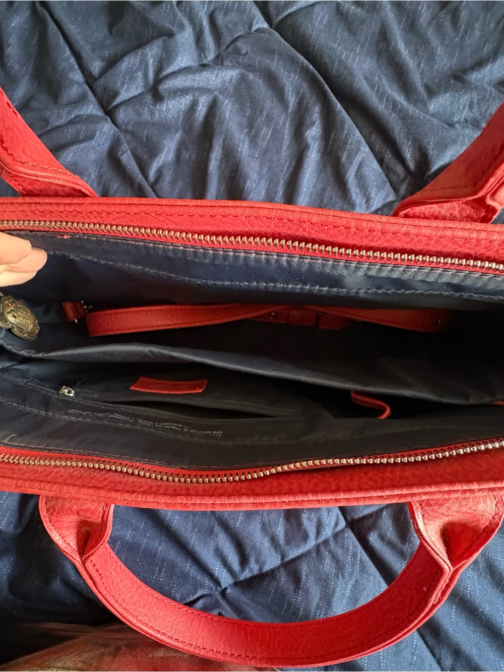 Matt & Nat Coral Red Vegan Leather Tote Bag - Picture 4 of 5